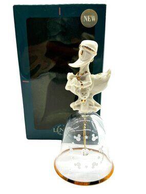 Vtg Lenox Donald Duck Bell Porcelain and Crystal USA Made in Box 1998 No Flaws